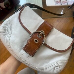 Coach Shoulder bag White and Brown Leather Women's Bag